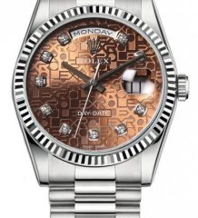 Rolex White Gold Day-Date President 36mm Factory Havana Brown Diamond Dial 118239 Rolex White Gold Day-Date President 36mm Factory Havana Brown Diamond Dial 118239