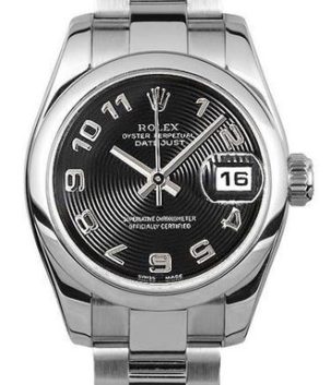 Rolex Women’s New Style Steel Datejust Black Arabic 179160