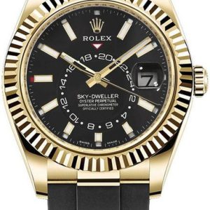 Rolex Pre-Owned Yellow Gold Sky Dweller 326238 Black