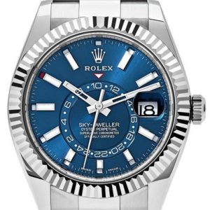 Rolex Pre-Owned Stainless Steel Sky Dweller 326934 Blue Oyster