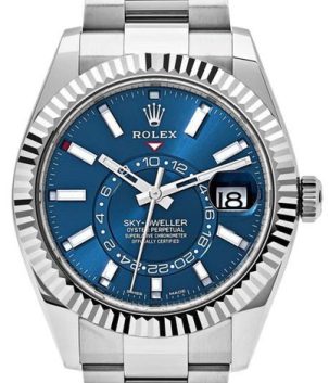 Rolex Pre-Owned Stainless Steel Sky Dweller 326934 Blue Oyster