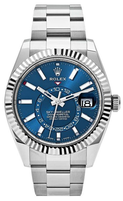 Rolex Pre-Owned Stainless Steel Sky Dweller 326934 Blue Oyster