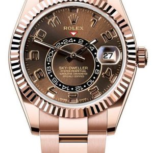 Rolex Pre-Owned Rose Gold Sky Dweller 326935 Chocolate