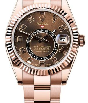 Rolex Pre-Owned Rose Gold Sky Dweller 326935 Chocolate