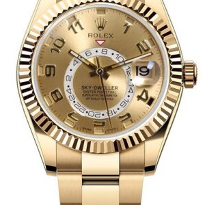 Rolex Pre-Owned Yellow Gold Sky Dweller 326938 Champagne