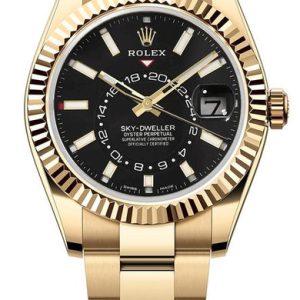 Rolex Pre-Owned Yellow Gold Sky Dweller 326938 Black