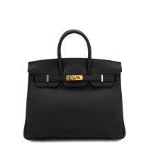 HERMES BIRKIN 25 BLACK TOGO HAND BAG 2026 G STAMP GOLD HARDWARE 90326677