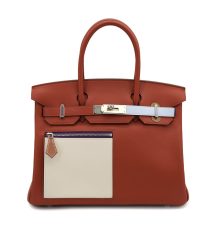 HERMES BIRKIN 30 COLORMATIC NATA BRIQUE BLUE BRUME LIME VEAU SWIFT 2022 U STAMP PALLADIUM HARDWARE 90320994