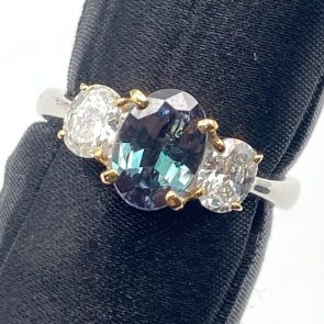 Brazil Pt900/K18 Aleki Ring AL1.2 D0.52 5.8g GIA/sorting US6 52852