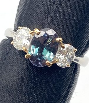 Brazil Pt900/K18 Aleki Ring AL1.2 D0.52 5.8g GIA/sorting US6 52852