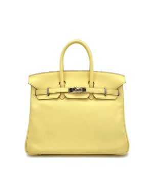HERMES BIRKIN 25 JAUNE POUSSIN SWIFT HAND BAG 2015 T STAMP PALLADIUM HARDWARE 90322850