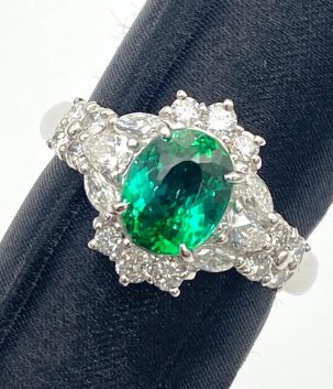 Pt900 Paraiba Ring PTL1.97 D0.98 Brazil GIA 9.4g US8 53166