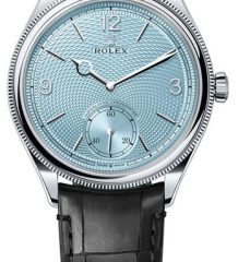 Rolex Platinum 1908 Ice Blue 52506 Black Leather Rolex Platinum 1908 Ice Blue 52506 Black Leather