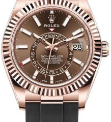 Rolex Pre-Owned Rose Gold Sky Dweller 326235 Chocolate