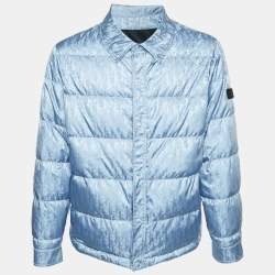 Dior Homme Blue Oblique Jacquard Puffer Jacket L