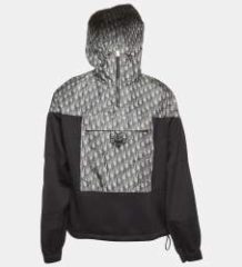 Dior X Stussy Blurred Oblique Jersey and Synthetic Anorak Hoodie XL