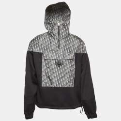 Dior X Stussy Blurred Oblique Jersey and Synthetic Anorak Hoodie XL