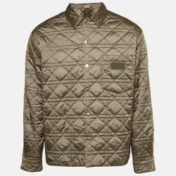 Dior Homme Olive Green Synthetic Quilted Jacket L