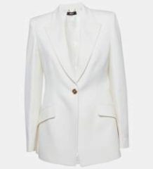 Versace Off White Gabardine Regular Fit Blazer S