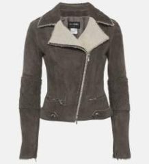 Chanel Brown Suede Lambskin Biker Jacket S Chanel Brown Suede Lambskin Biker Jacket S