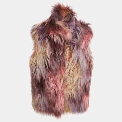 Gucci Pink Faux Fur Sleeveless Jacket S